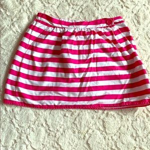 Magenta and white striped Lilly Pulitzer skirt.